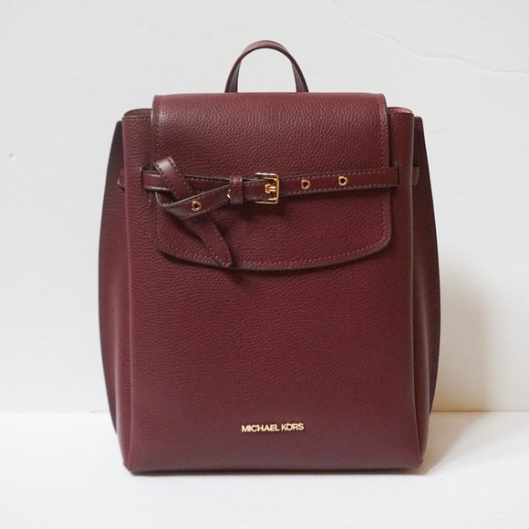 Michael Kors Emilia Medium Backpack Pebbled Leather Merlot main image 11